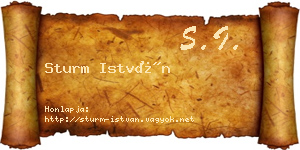 Sturm István névjegykártya