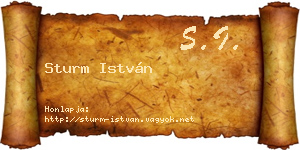 Sturm István névjegykártya